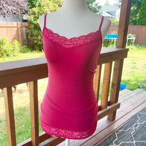 Express Hot Pink Y2K Barbie Lace Cami Camisole Tank Top Size XS